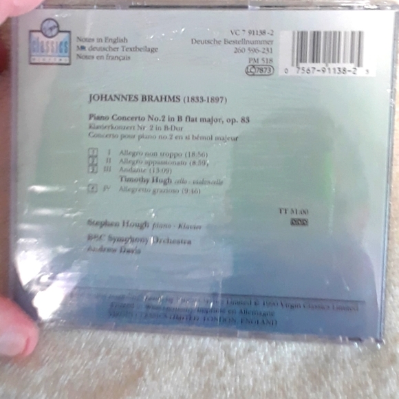 Brahms Piano Concerto No. 2 Stephen Hough + BBC Symphony CD New Sealed - Picture 2 of 3